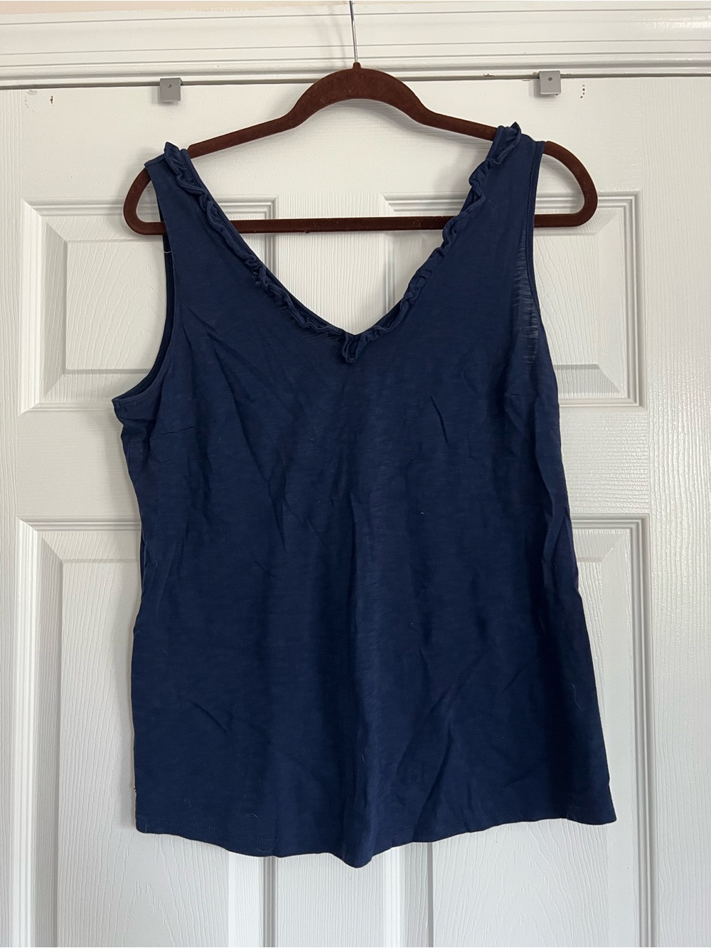 Lilly Pulitzer Navy Sleeveless Ruffle-Trim Tank Top - Women